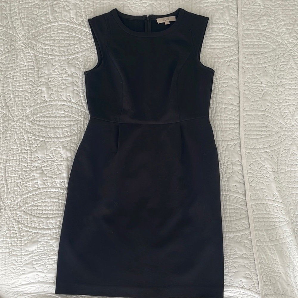 Cap sleeve black loft dress. Size 2